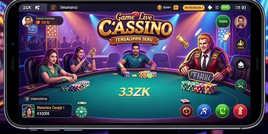 Tampilan gameplay Live Casino yang mendebarkan di 33ZK.