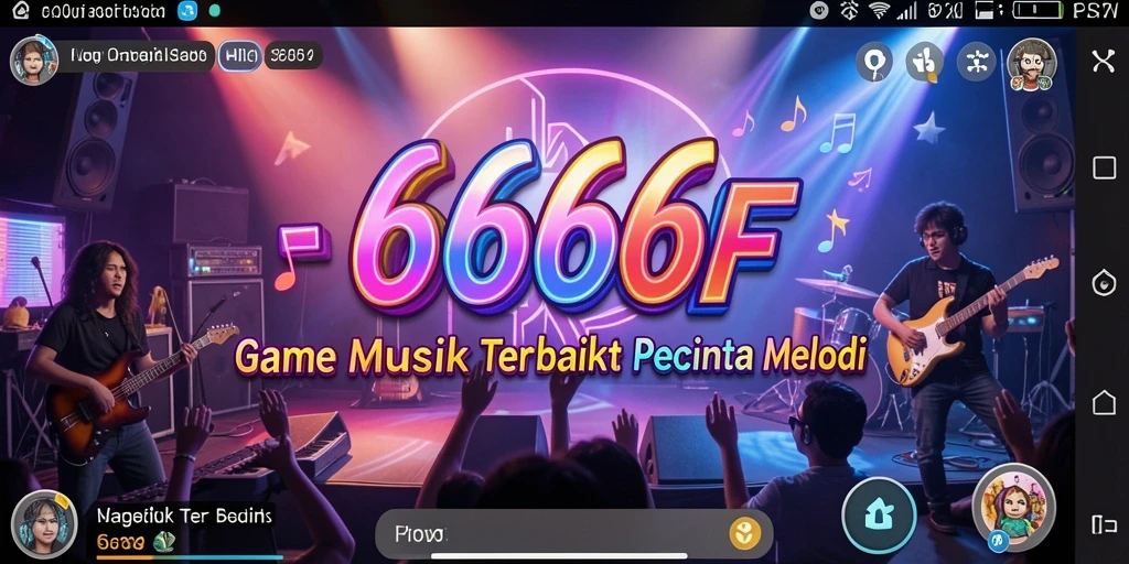 Screenshot gameplay menampilkan pemain yang menikmati permainan musik di 666F.