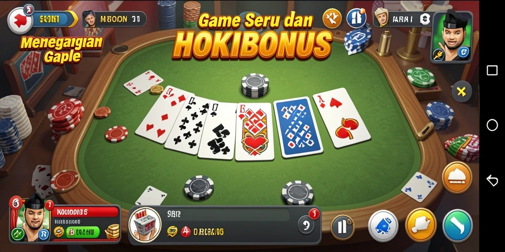 Tampilan gameplay seru dari HOKIBONUS dalam permainan Gaple.